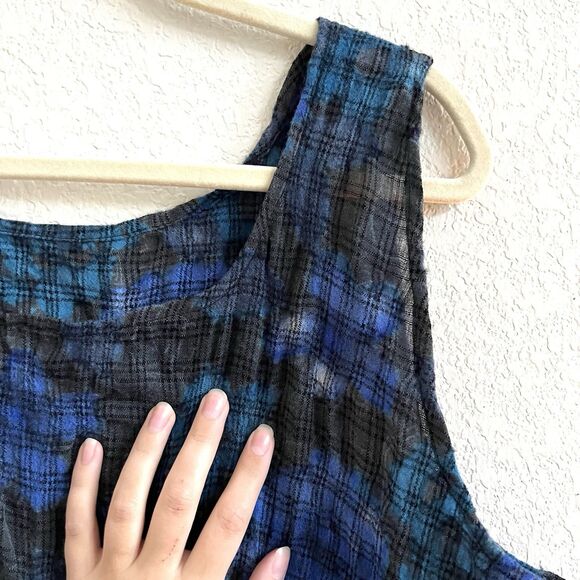 Robin Kaplan 100% Wool Oversized Lagenlook Textured Tank Top Made In USA Size 3 - Picture 5 of 5